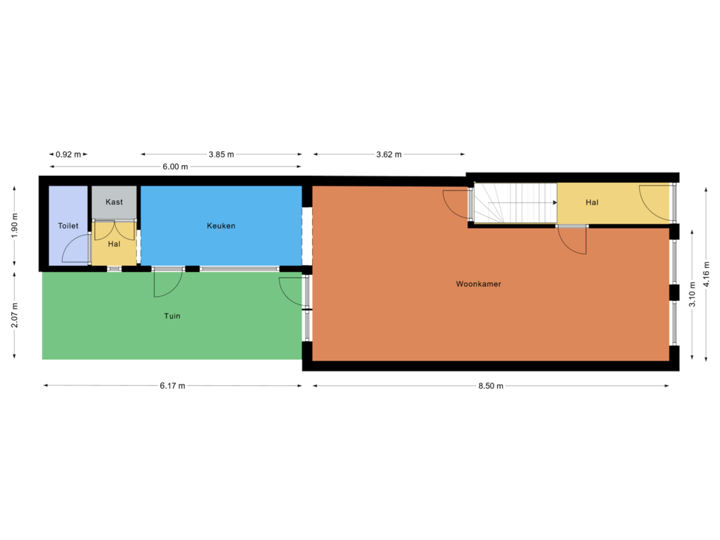 View floorplan of Parterre of Generaal De Wetstraat 43