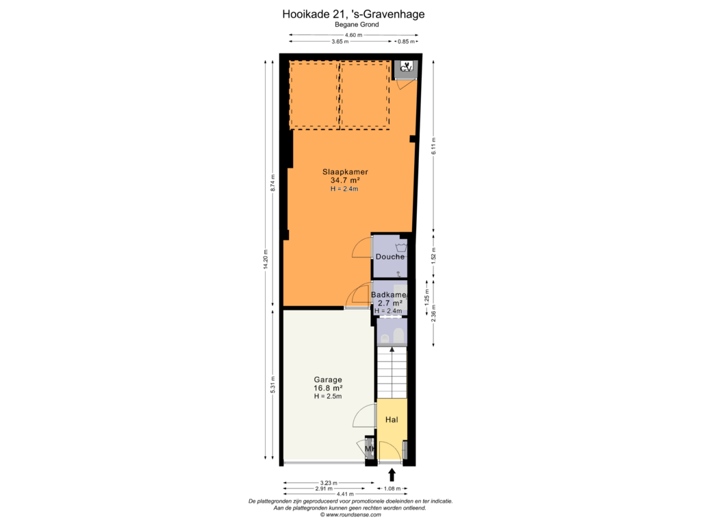 Bekijk plattegrond van Begane Grond van Hooikade 21