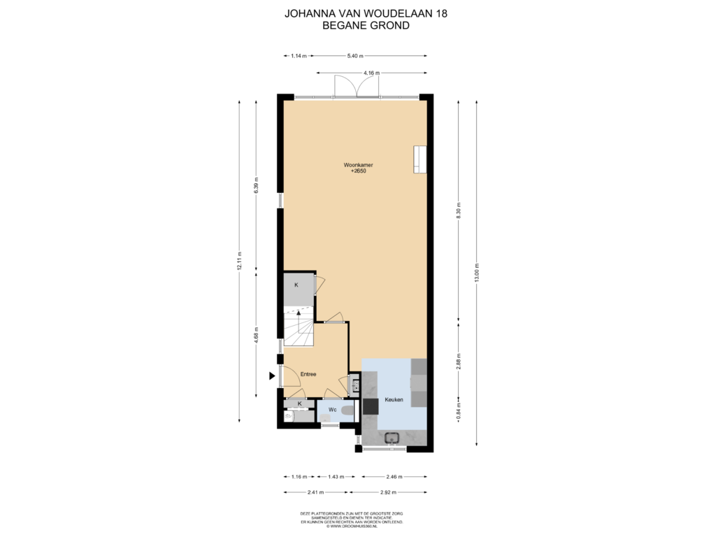 View floorplan of Begane grond of Johanna van Woudelaan 18