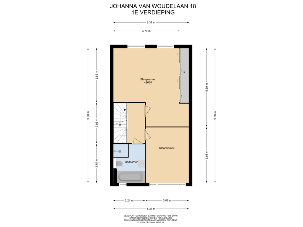 View floorplan of 1E Verdieping of Johanna van Woudelaan 18