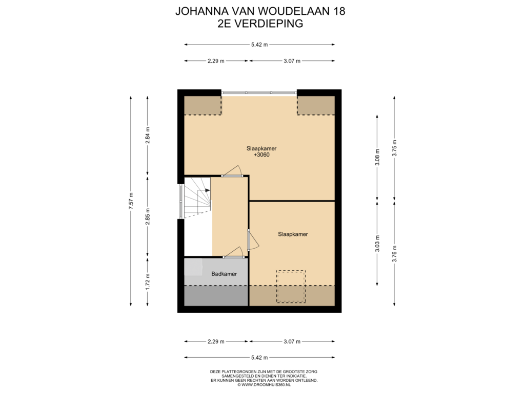 View floorplan of 2E Verdieping of Johanna van Woudelaan 18