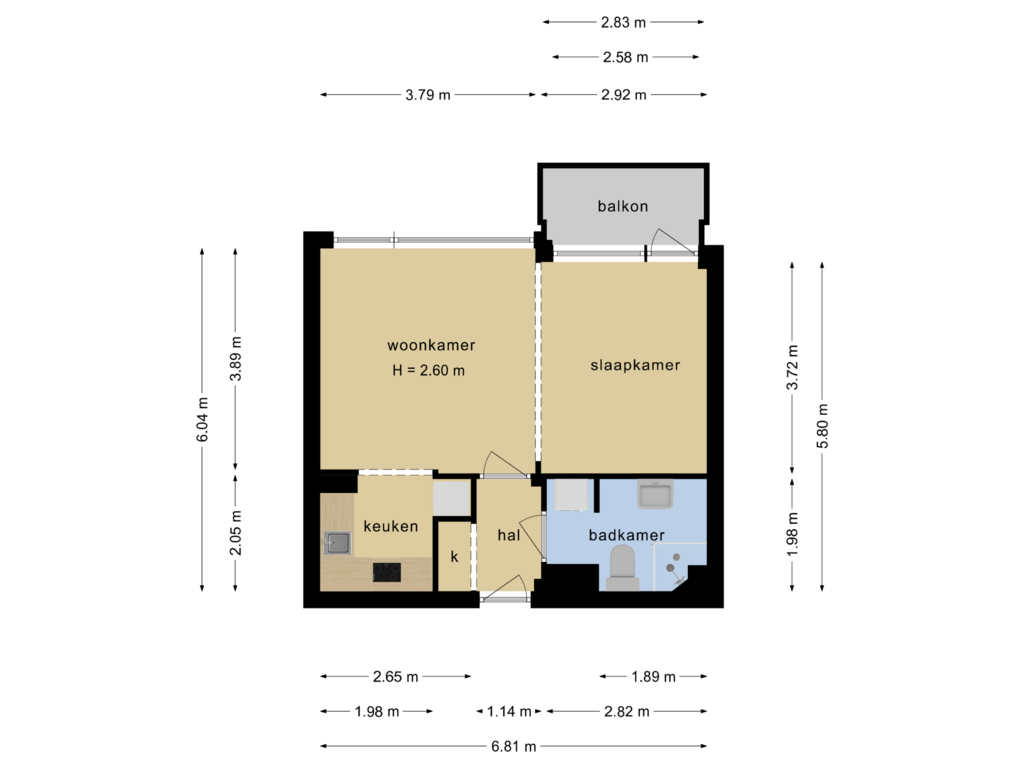 Bekijk plattegrond van Appartement van Huis te Landelaan 15-F411