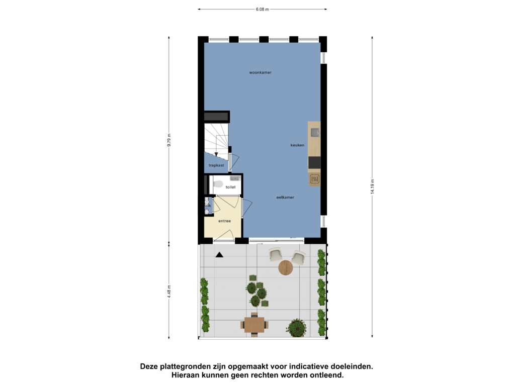 Bekijk plattegrond van Eerste Verdieping tuin van Molenstraat 9-C