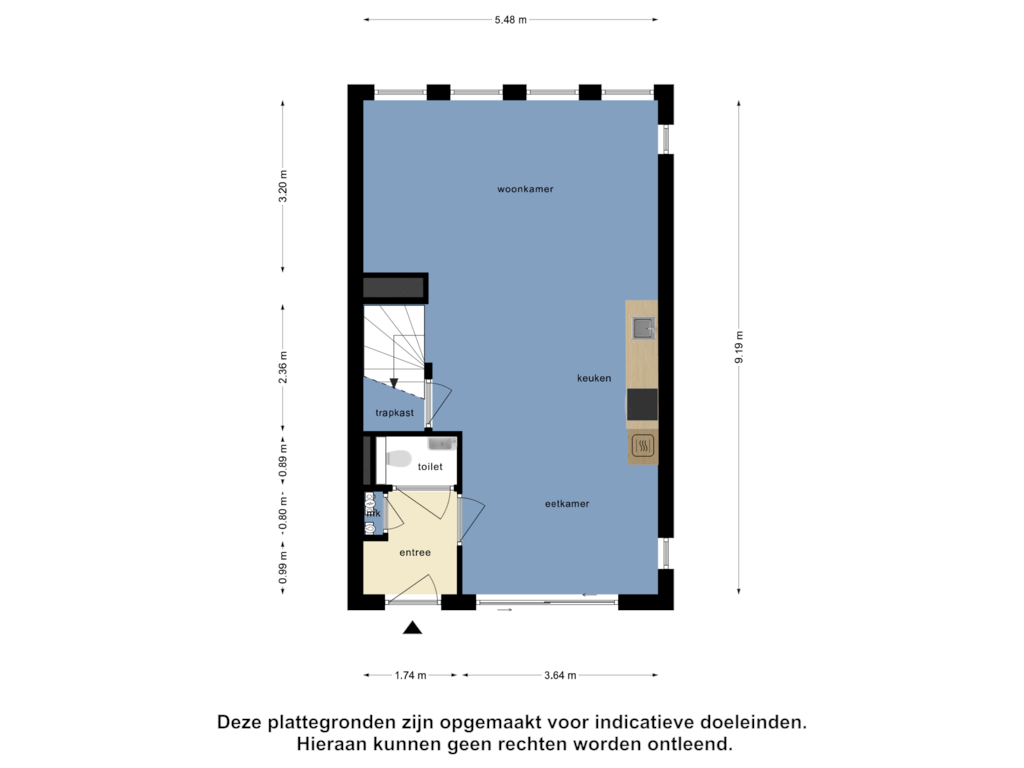 Bekijk plattegrond van Eerste Verdieping van Molenstraat 9-C