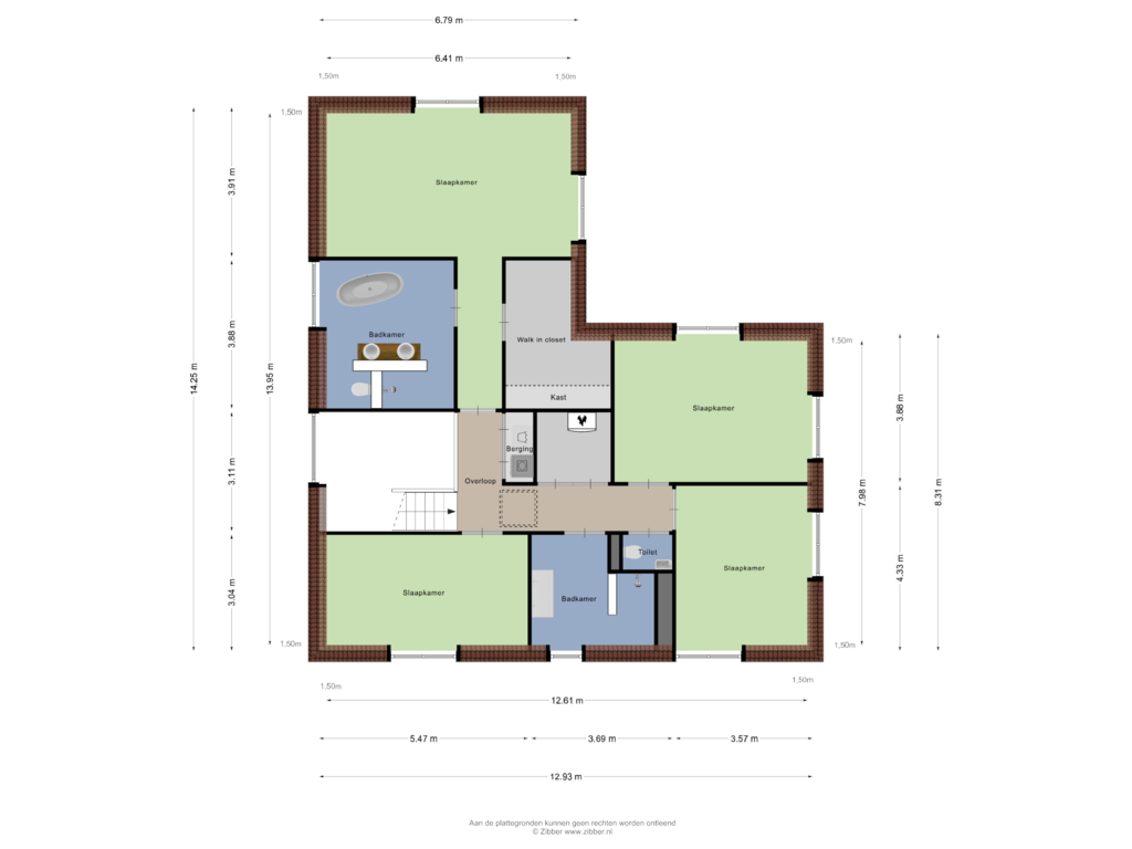 Bekijk plattegrond van Eerste Verdieping van van Brouchovenlaan 6