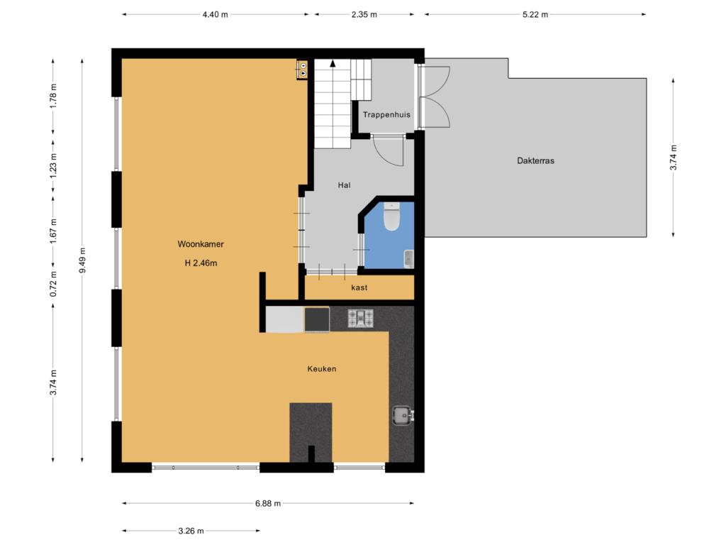 Bekijk plattegrond van 3e verdieping van Magalhaensplein 15-3