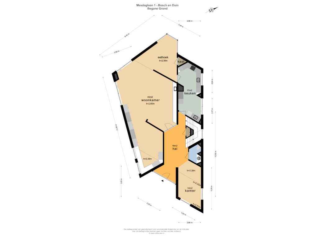 Bekijk plattegrond van BEGANE GROND van Mesdaglaan 1