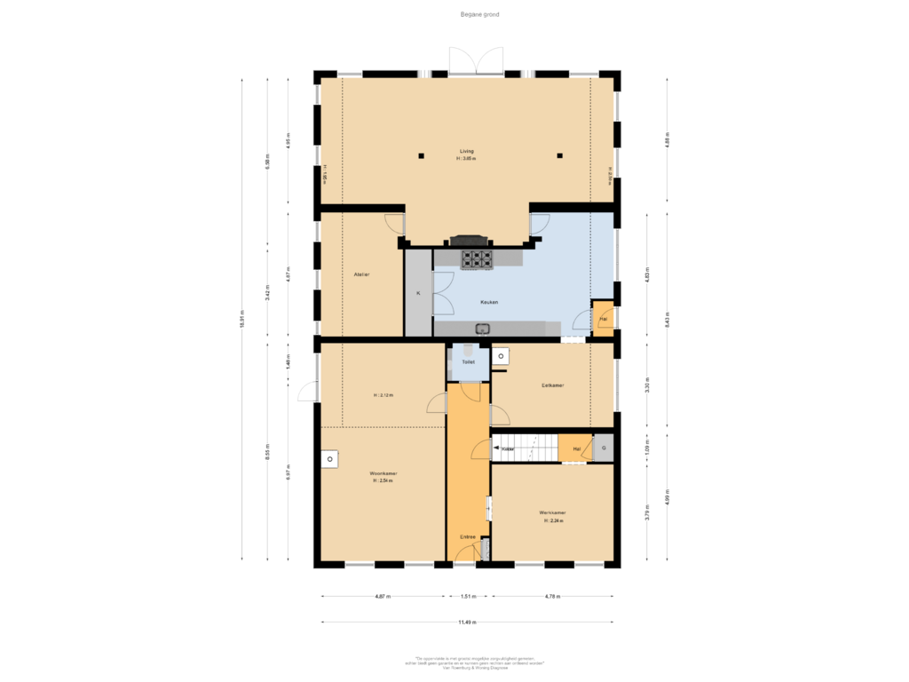 Bekijk plattegrond van Begane grond van Dokter Guepinlaan 16