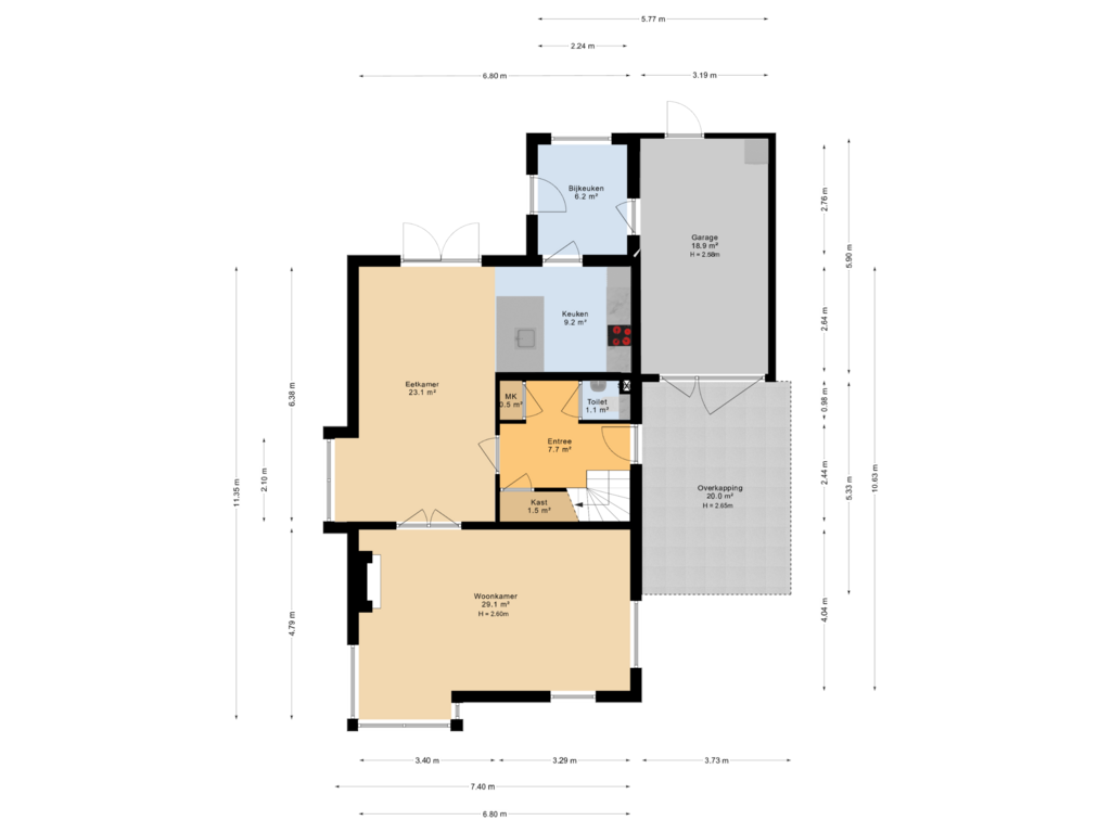 Bekijk plattegrond van Begane grond van Douwelaan 2-G