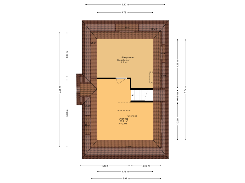 Bekijk plattegrond van 2e Verdieping van Douwelaan 2-G