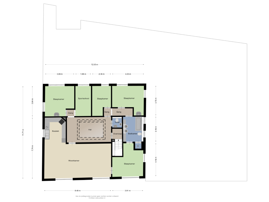 Bekijk plattegrond van 1e Verdieping van Haerstraat 1-A