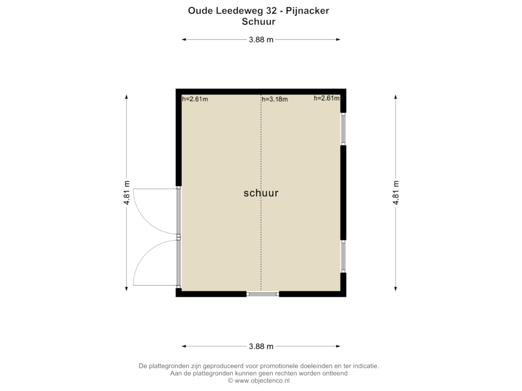 View floorplan of SCHUUR of Oude Leedeweg 32