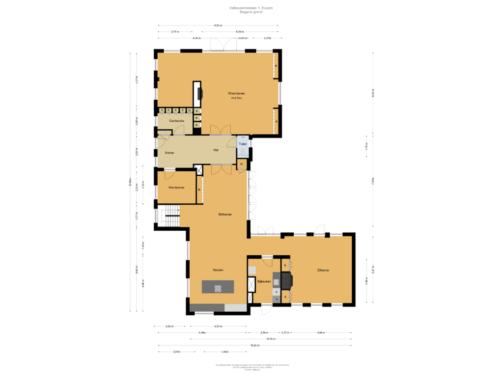 Bekijk plattegrond van Begane grond van Valkeveenselaan 1