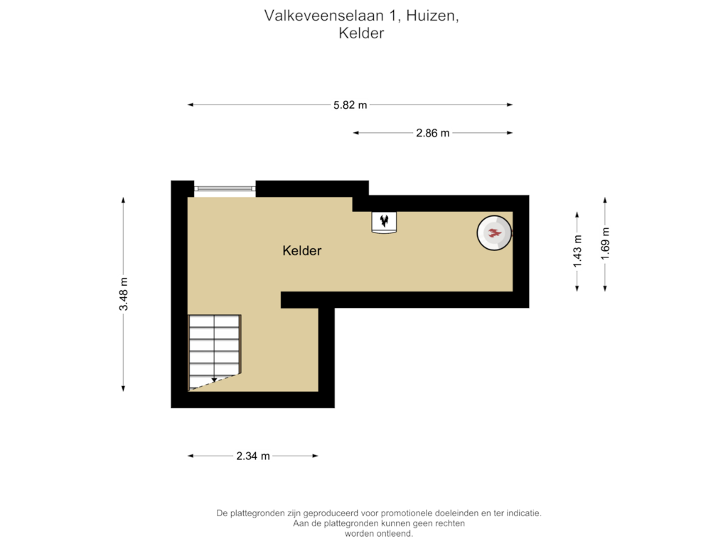 Bekijk plattegrond van Kelder van Valkeveenselaan 1