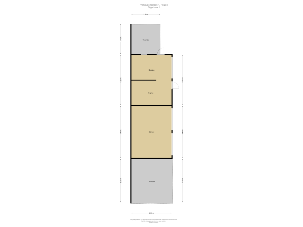 Bekijk plattegrond van Bijgebouw 1 van Valkeveenselaan 1