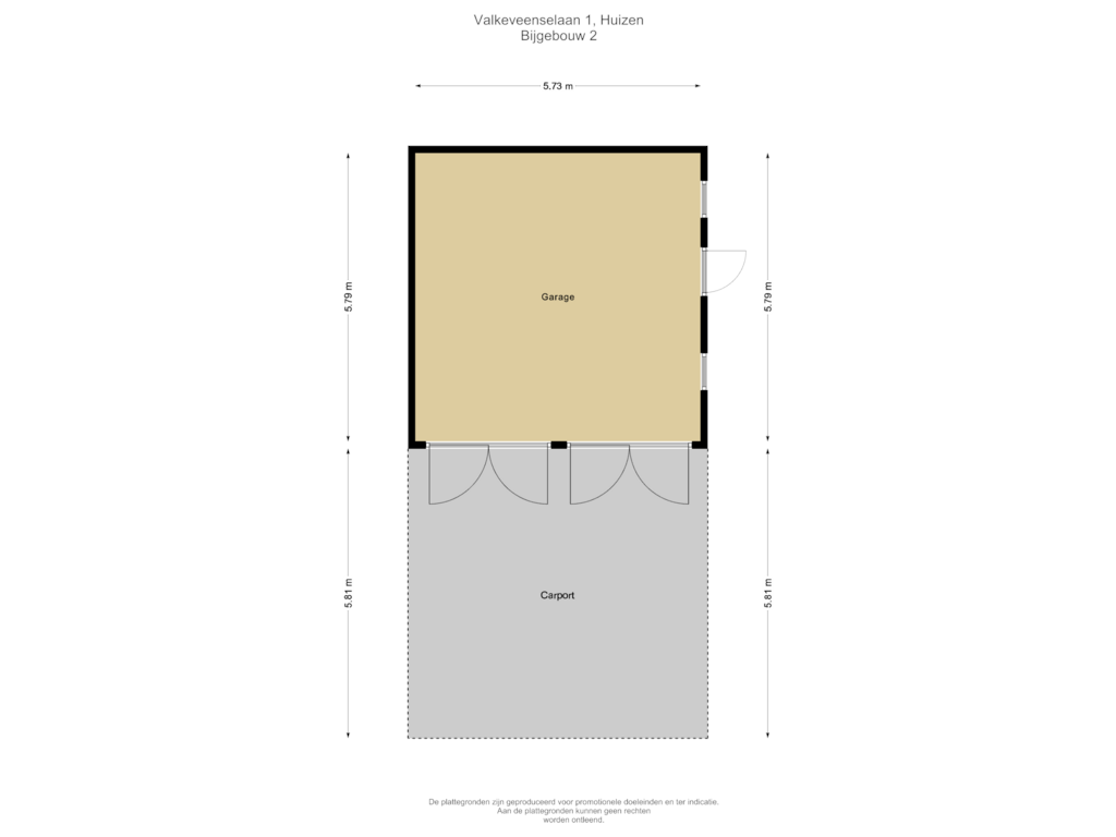 Bekijk plattegrond van Bijgebouw 2 van Valkeveenselaan 1