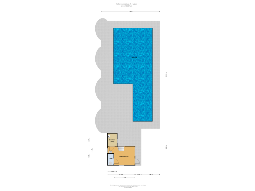 Bekijk plattegrond van Zwembadhuis van Valkeveenselaan 1