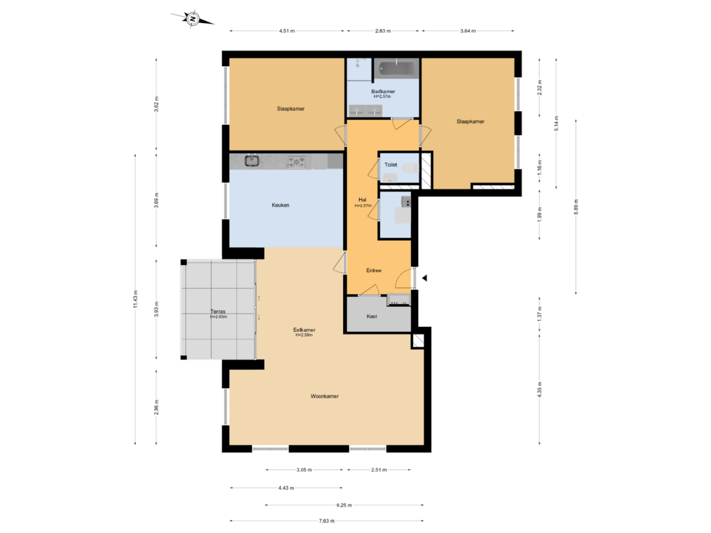 View floorplan of Begane Grond of Poststraat 11-A