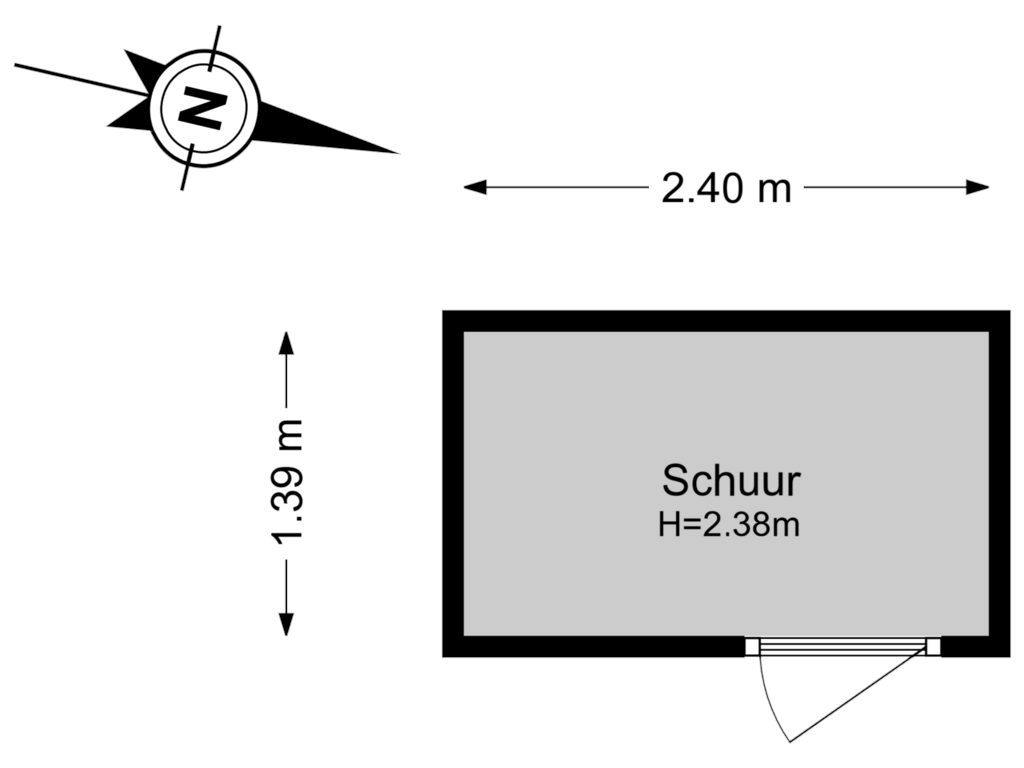 View floorplan of Schuur of Poststraat 11-A