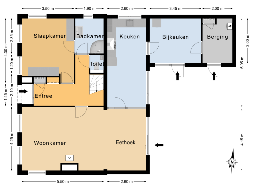 Bekijk plattegrond van Begane grond van Haadwei 9