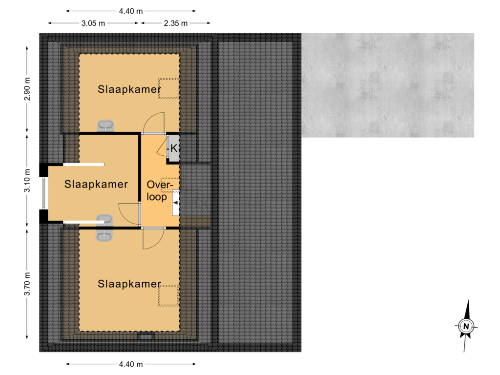 Bekijk plattegrond van 1e Verdieping van Haadwei 9