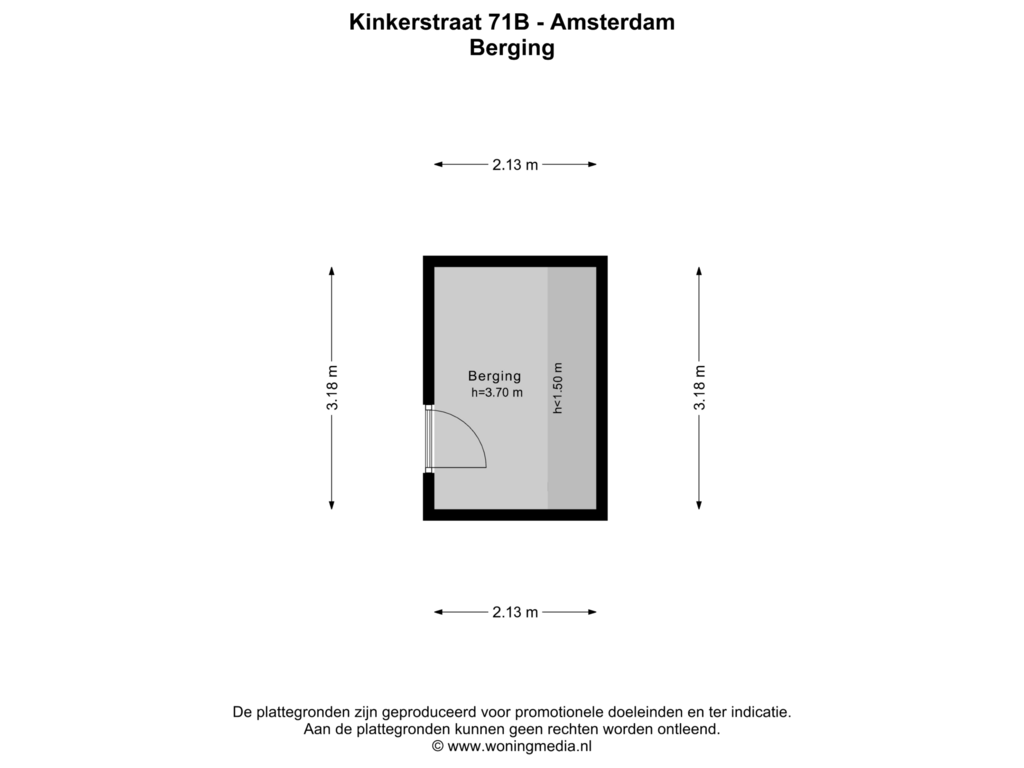 Bekijk plattegrond van Berging van Kinkerstraat 71-B