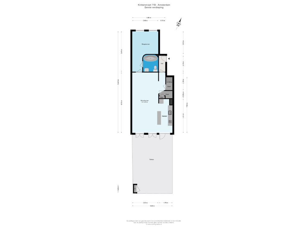 Bekijk plattegrond van Begane grond van Kinkerstraat 71-B