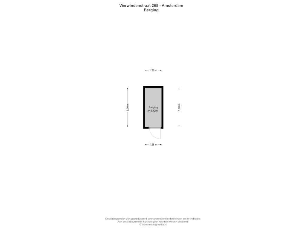 Bekijk plattegrond van Berging van Vierwindenstraat 265