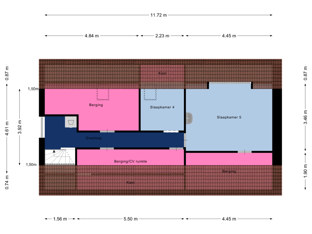 View floorplan of Tweede Verdieping of Burgemeester Moonenlaan 13