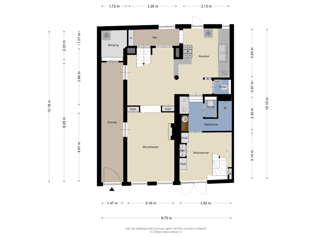 Bekijk plattegrond van Begane Grond van Kerkstraat 1