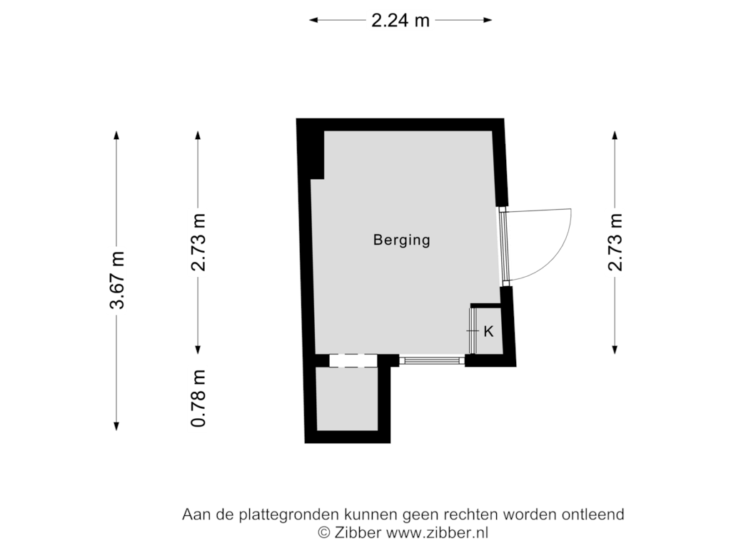 Bekijk plattegrond van Berging van Kerkstraat 1