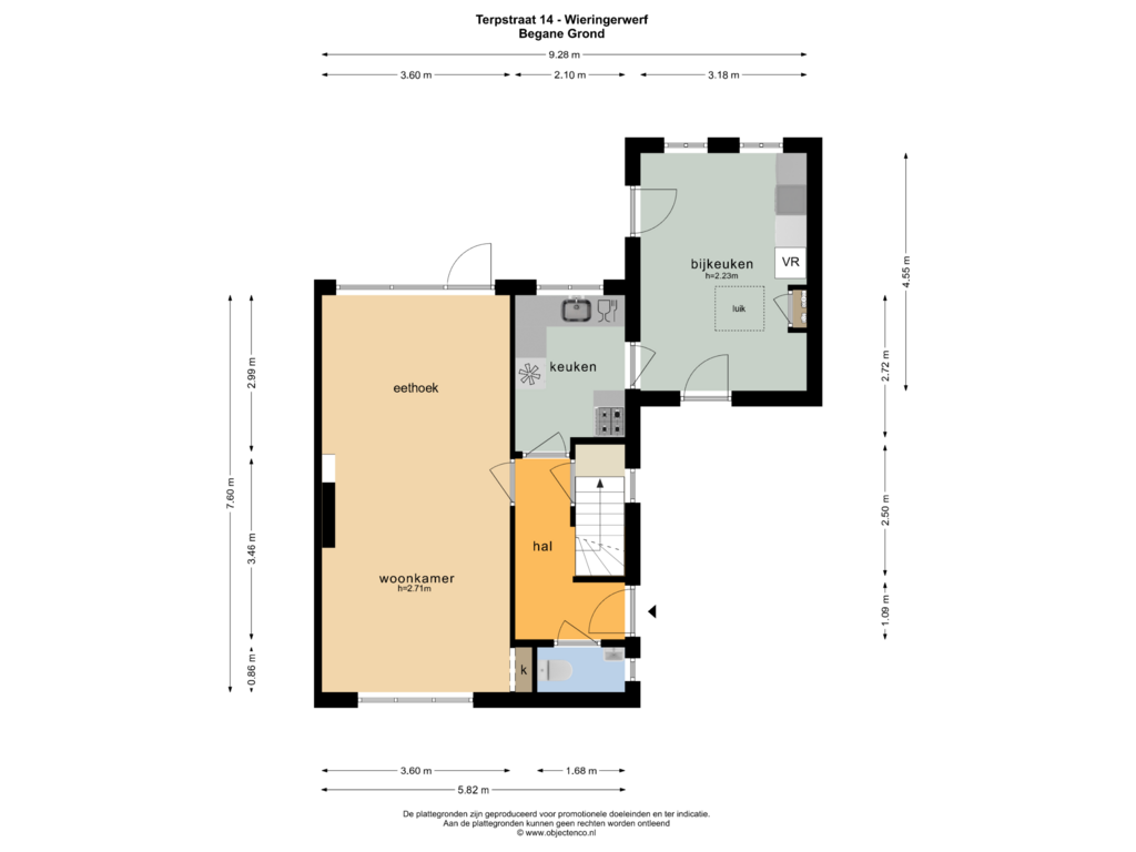 View floorplan of BEGANE GROND of Terpstraat 14