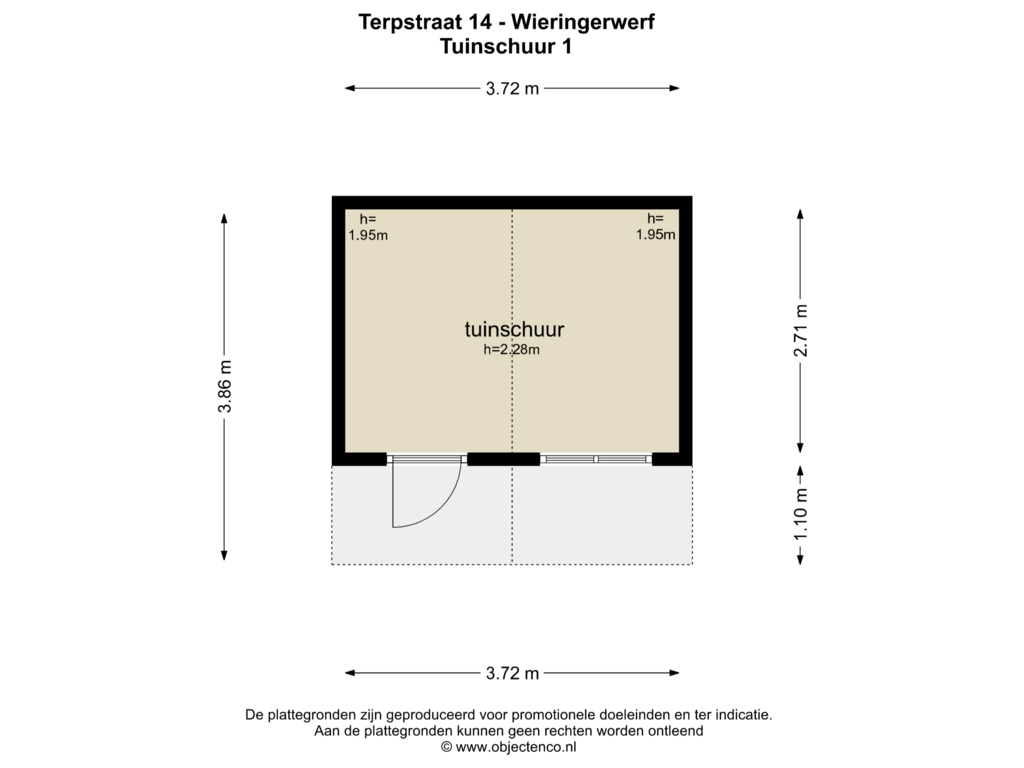 View floorplan of TUINSCHUUR 1 of Terpstraat 14