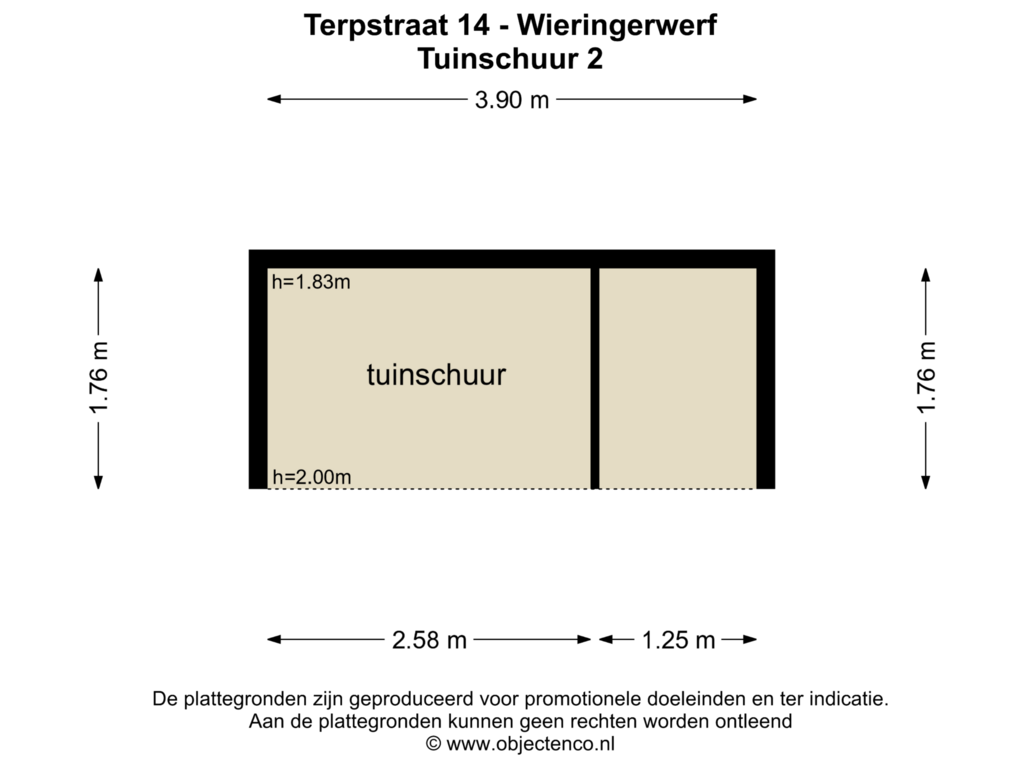 View floorplan of TUINSCHUUR 2 of Terpstraat 14