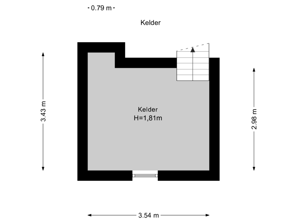 View floorplan of Kelder of Oude Delft 170