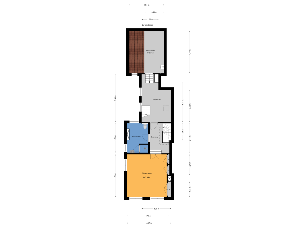 View floorplan of 2e Verdieping of Oude Delft 170