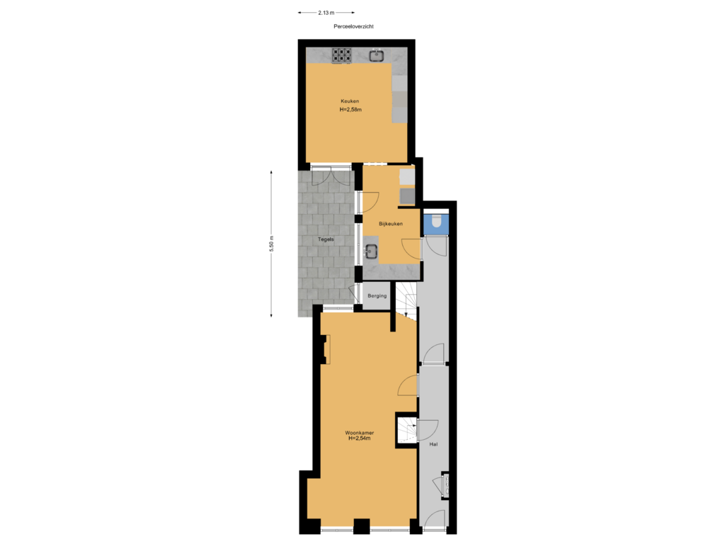 View floorplan of Perceeloverzicht of Oude Delft 170