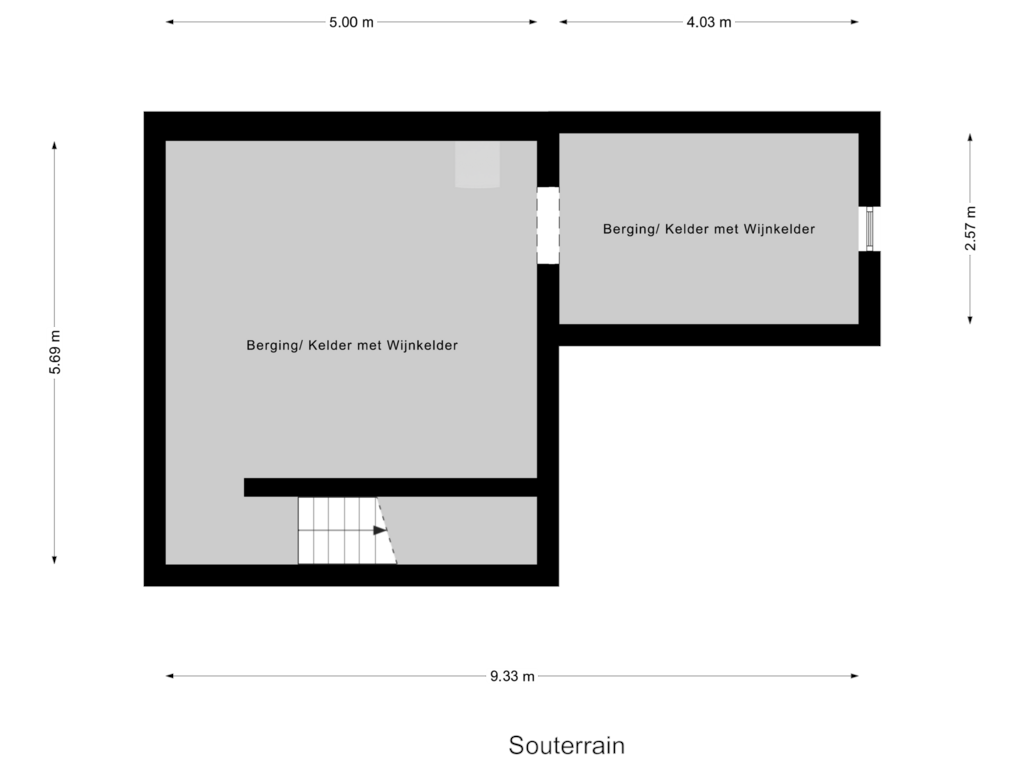 Bekijk plattegrond van Souterrain van Grotestraat 13