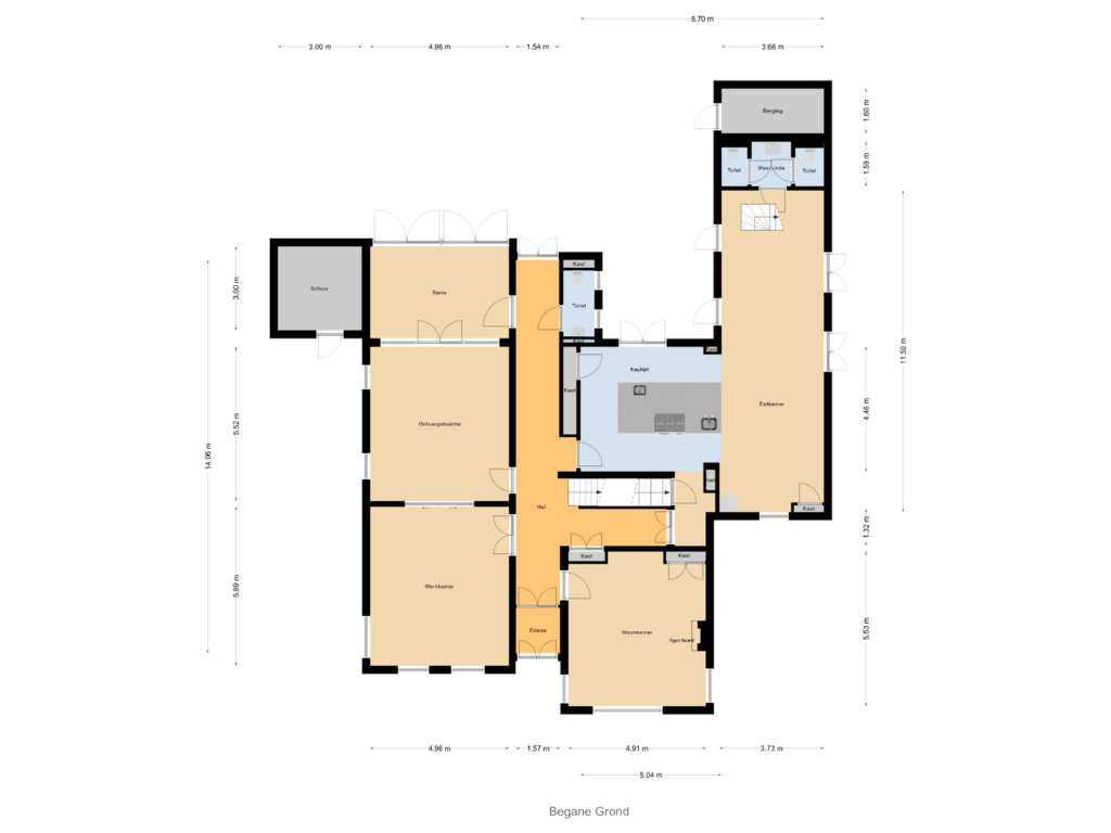 Bekijk plattegrond van Begane Grond van Grotestraat 13