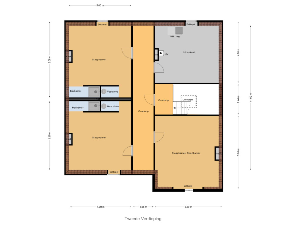 Bekijk plattegrond van Tweede Verdieping van Grotestraat 13