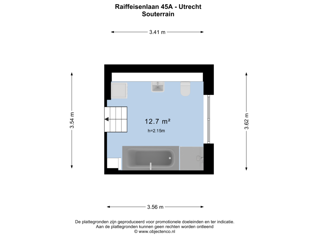 Bekijk plattegrond van Souterrain van Raiffeisenlaan 45-A