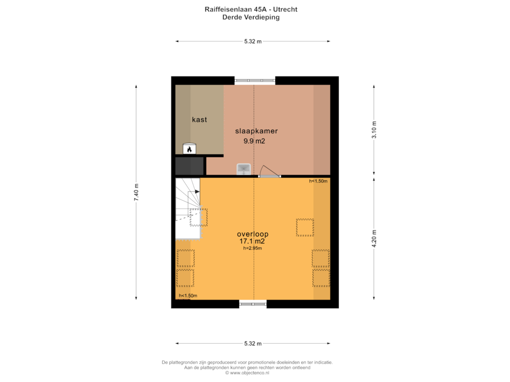 Bekijk plattegrond van Derde Verdieping van Raiffeisenlaan 45-A