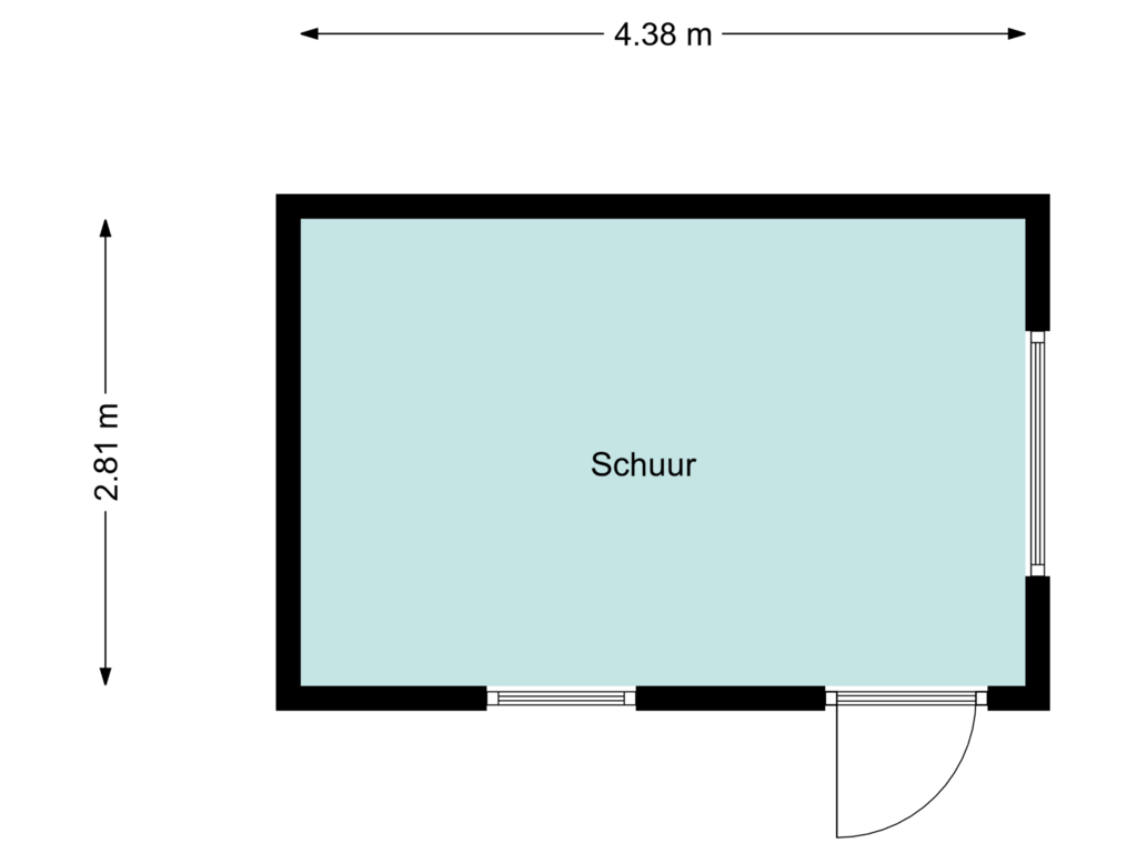 View floorplan of Schuur of Chrysantenstraat 35