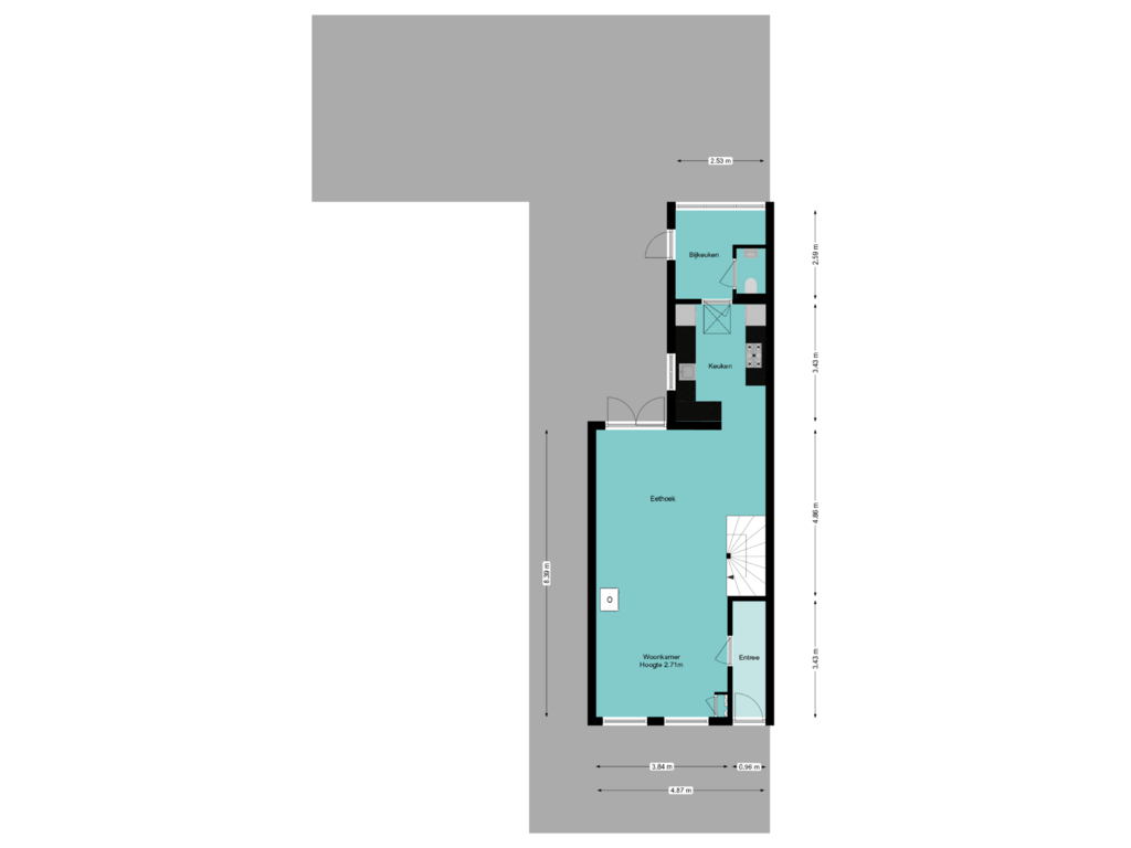 View floorplan of Perceeloverzicht of Chrysantenstraat 35