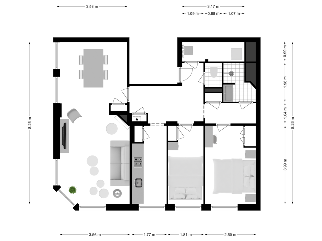 Bekijk plattegrond van Tweede verdieping van Kinderdijkstraat 48-2