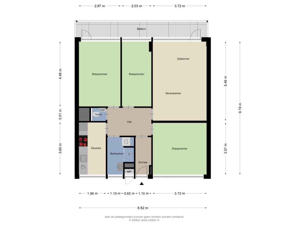 View floorplan of Appartement of Burgemeester Hogguerstraat 615