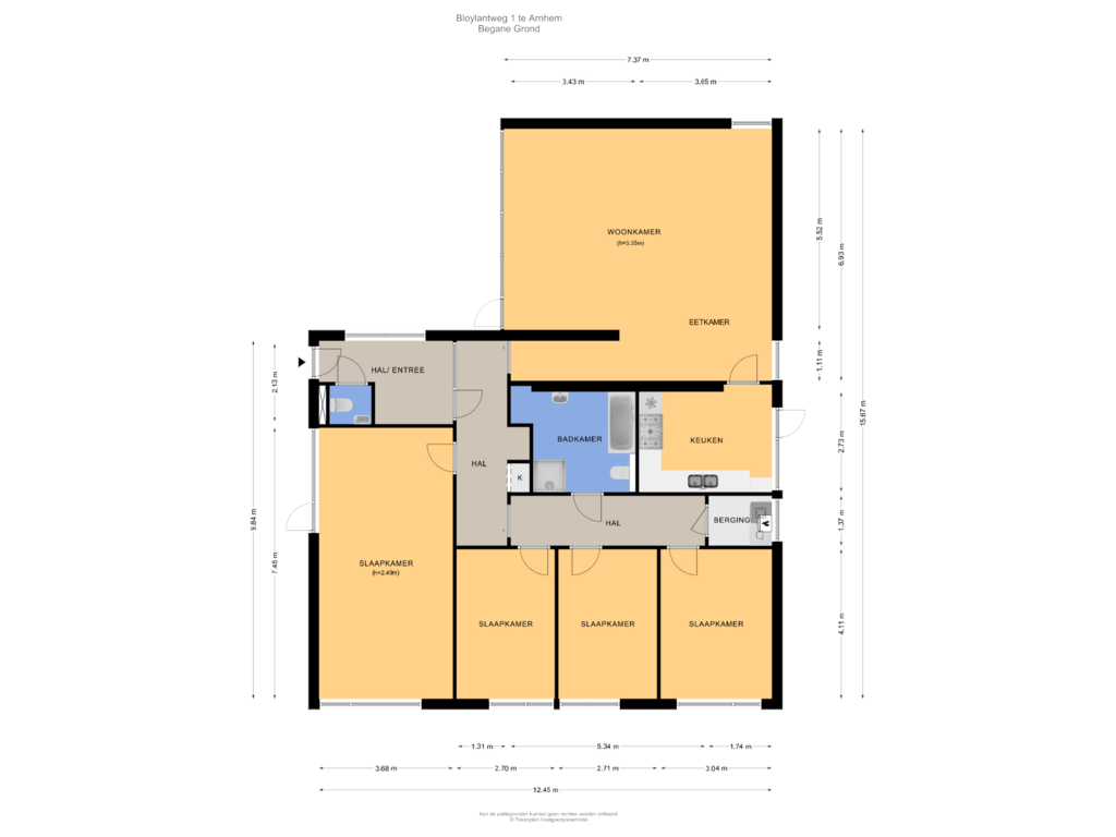 Bekijk plattegrond van Begane Grond van Bloylantweg 1