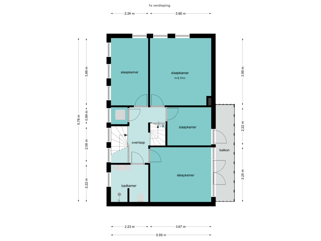 View floorplan of 1e of Gijsbrecht van Amstelstraat 490