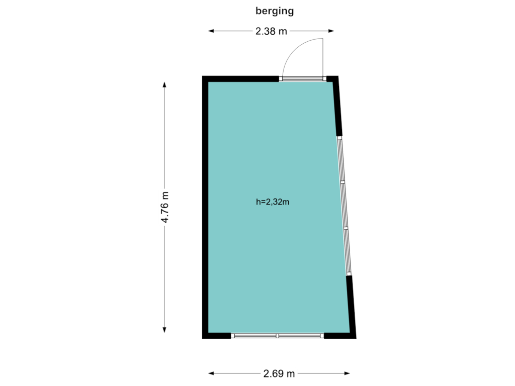 View floorplan of berging of Gijsbrecht van Amstelstraat 490