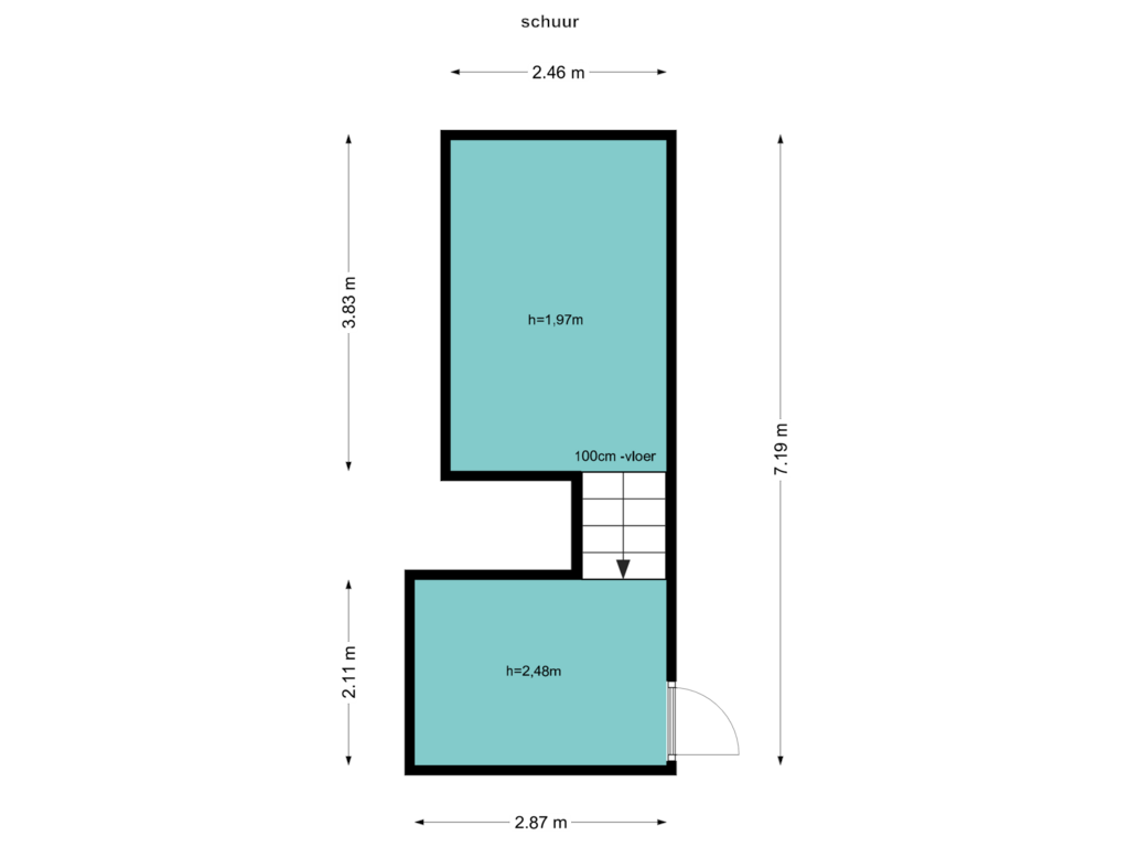 View floorplan of schuur of Gijsbrecht van Amstelstraat 490